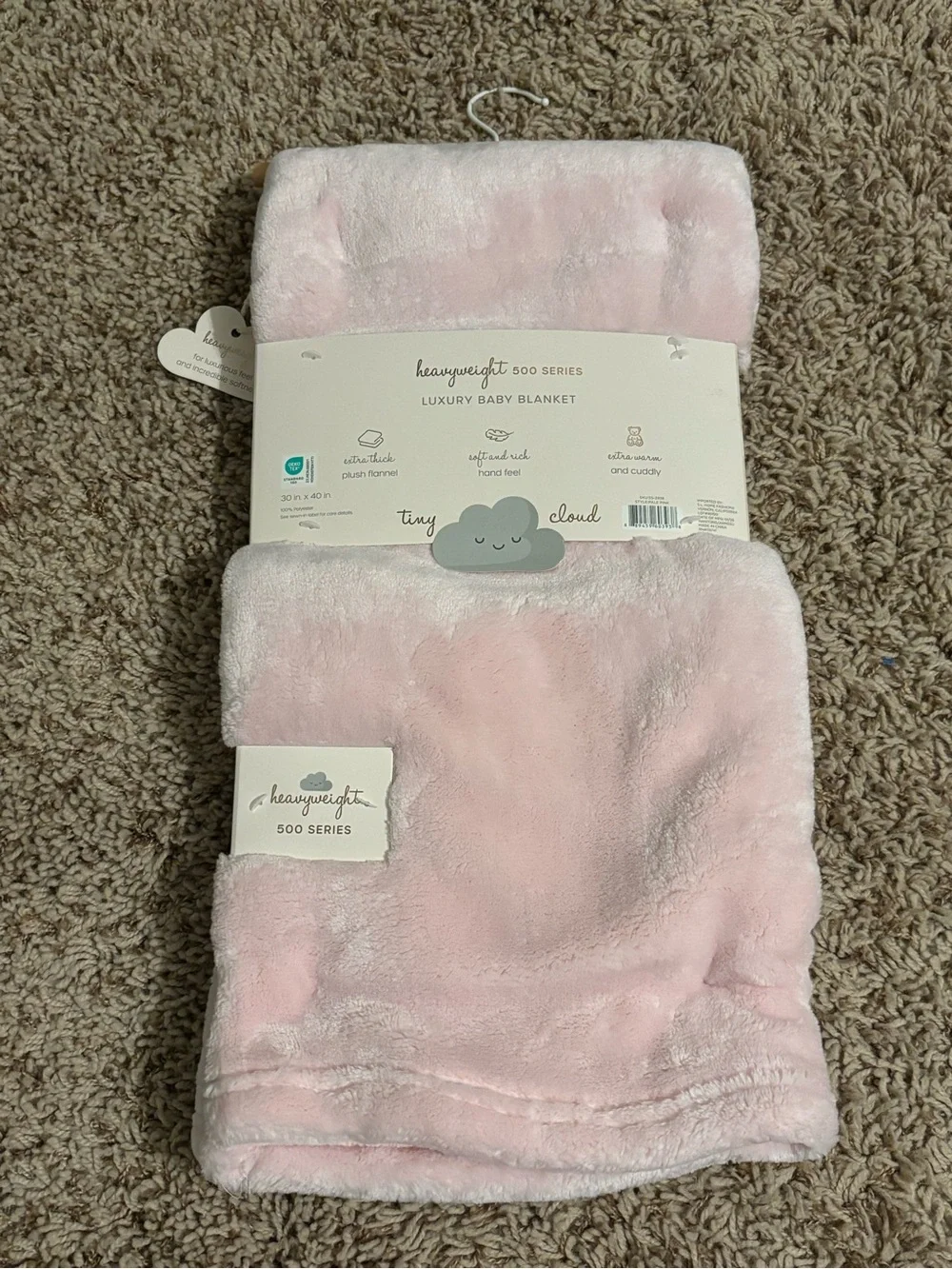 Heavyweight 500 Series Luxury Baby Blanket - Pink